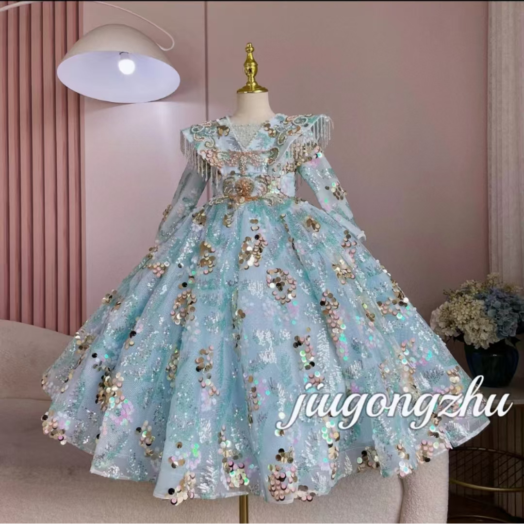 【月光奏鸣】女童公主裙花童生日宴会主持钢琴演出气质表演演出服