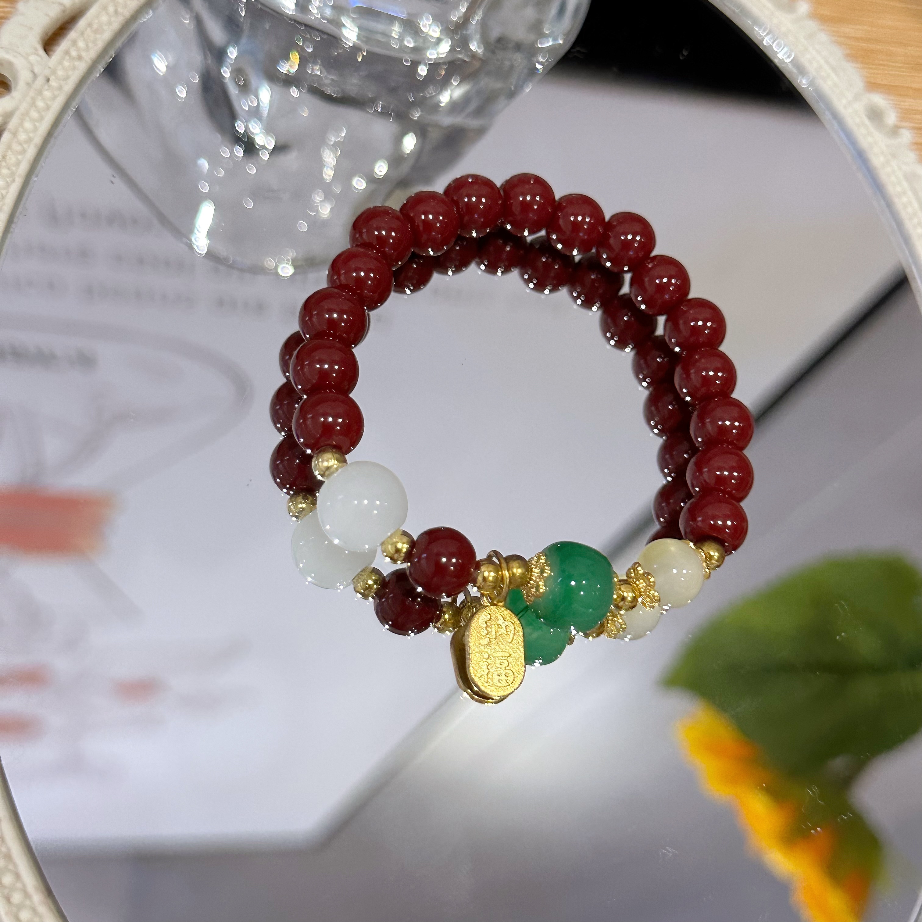  Q23红色转运珠纳福国风名族风手串手链小众轻奢