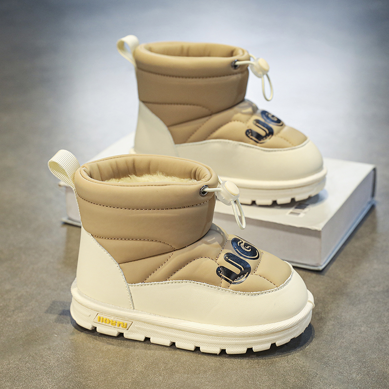 儿童保暖鞋子加厚加绒雪地靴男童短靴时尚小童秋冬棉鞋冬鞋女童鞋