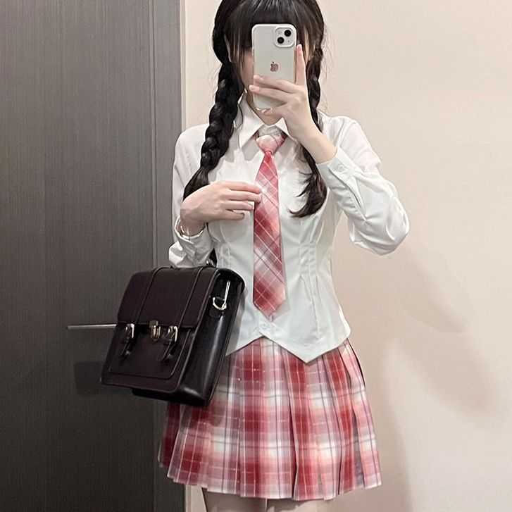 【收腰套装】内搭jk制服女装时尚套装春夏季长袖打底衫辣妹衬衫