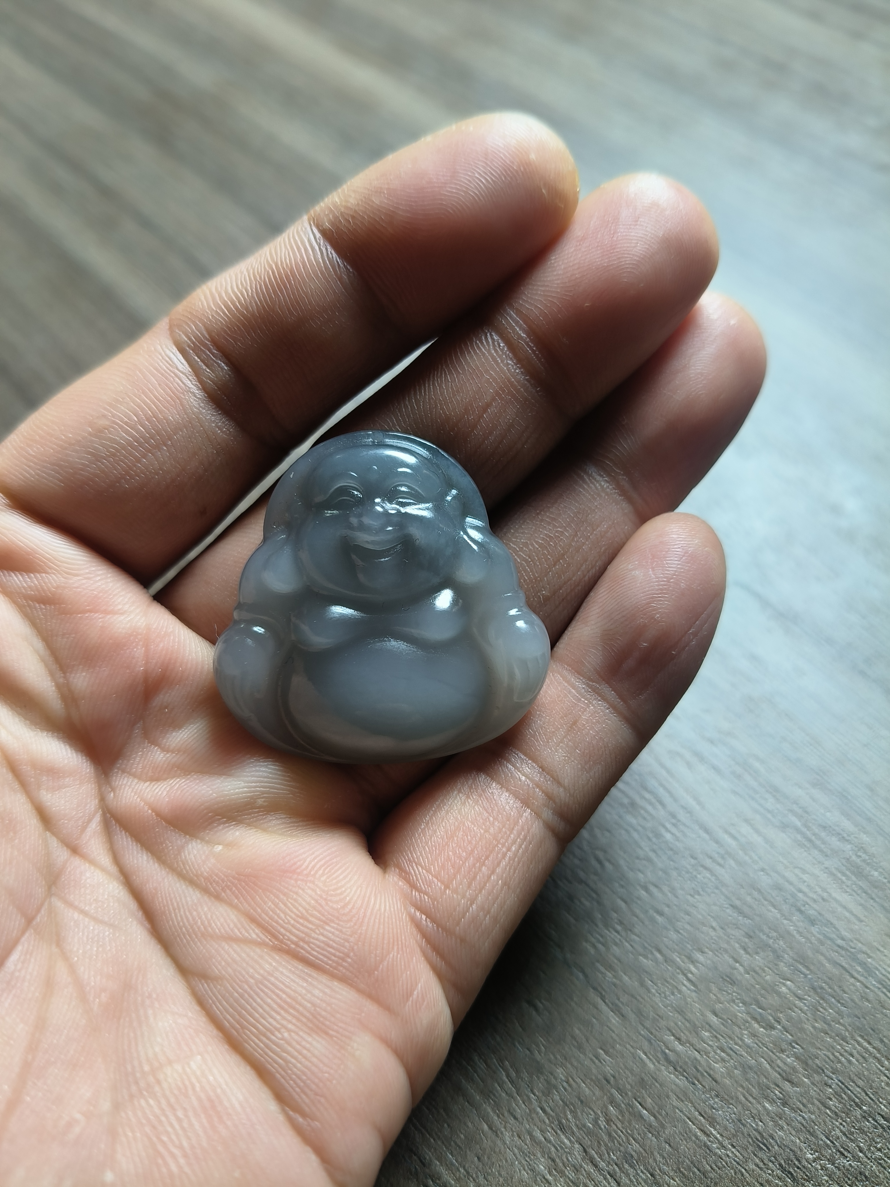 天然和田玉烟紫佛公35mm