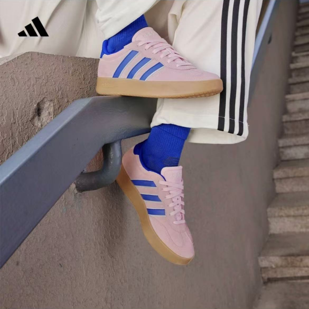adidas阿迪达斯~官方「T头鞋」BARREDA男女休闲板鞋德训鞋JP7107