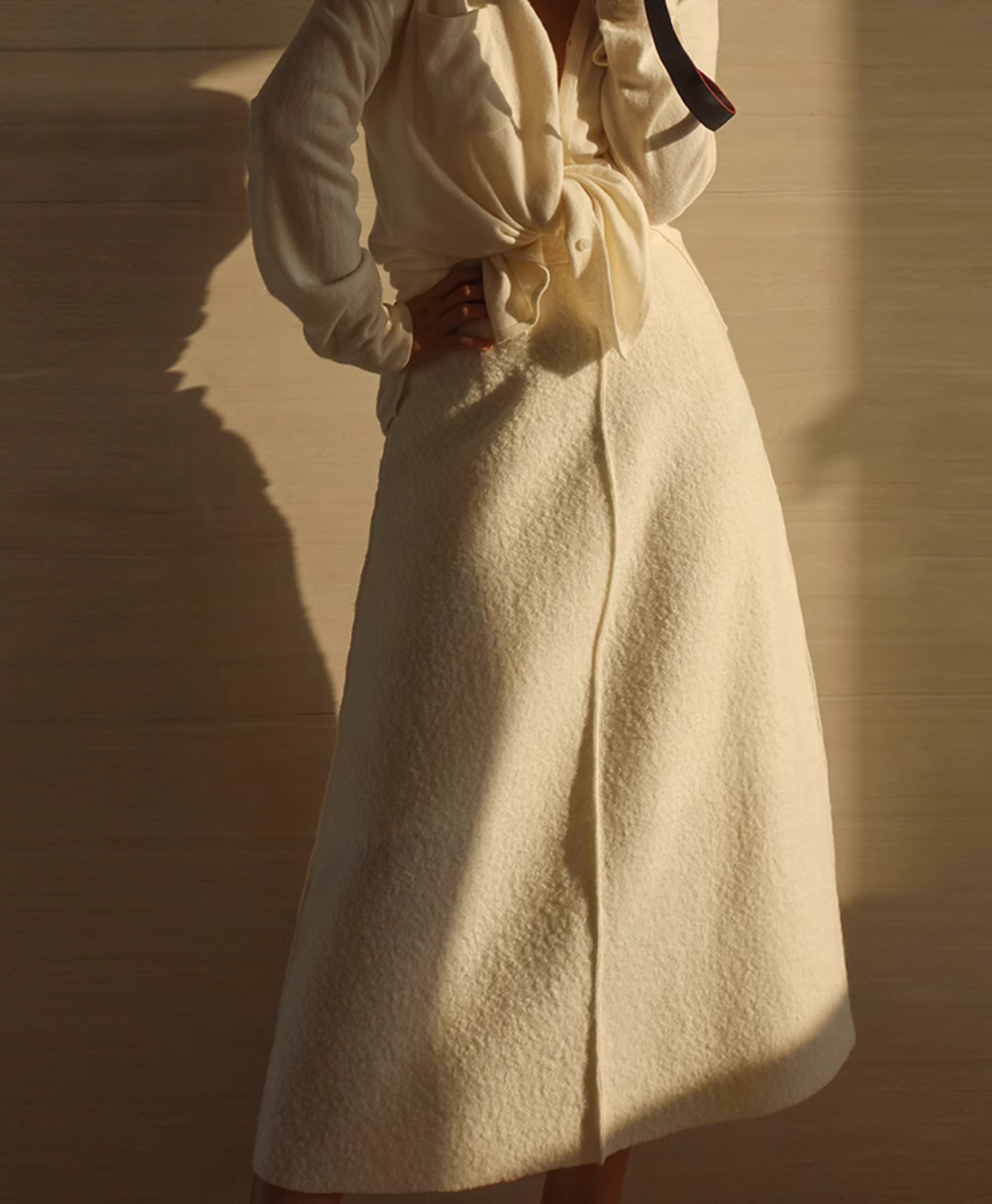 (129-249 直播选码)韩版气质通勤纱裙潮牌女设计师款2024秋冬新款