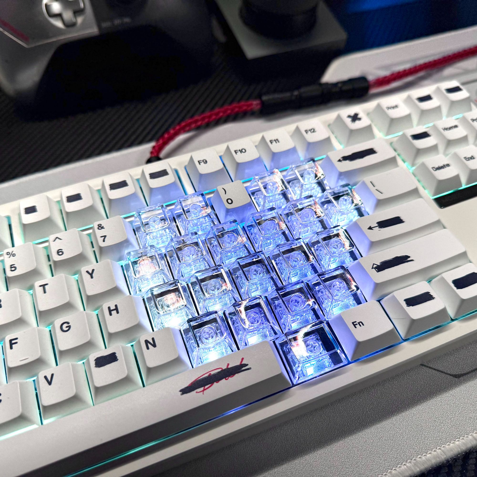 爱心透明键帽DIY原厂高度PC材质适配所有配列磁轴键盘专用增补