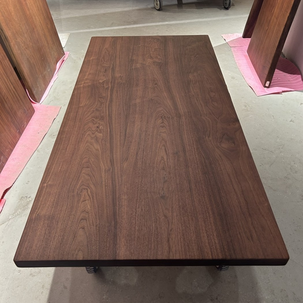 三拼 北美黑胡桃大板 全方 180*88*4.5 送铁艺单V支架一对