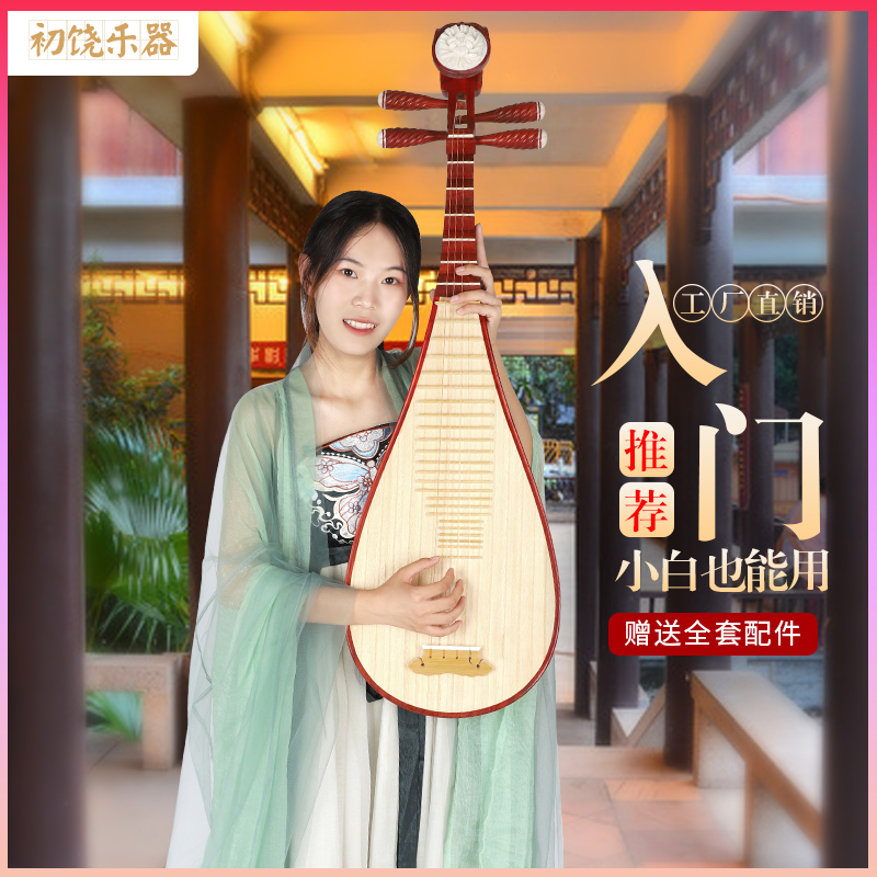 初饶琵琶乐器艺考专业考级演奏大师制作老木料微奥胶纸黄绿紫黑檀