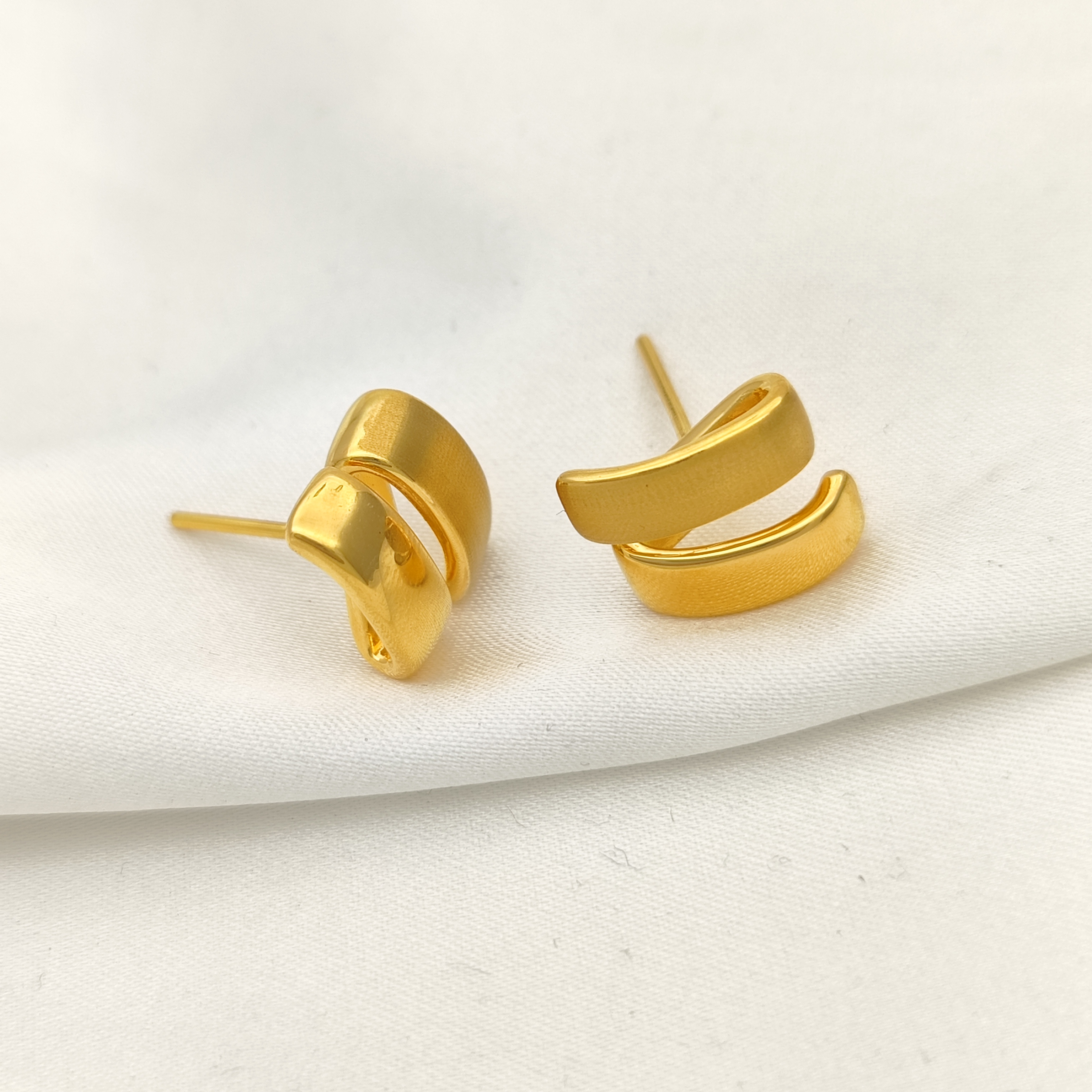 #7151美开乐黄金耳环几何耳钉5D足金999时尚首饰直播按克计价女款