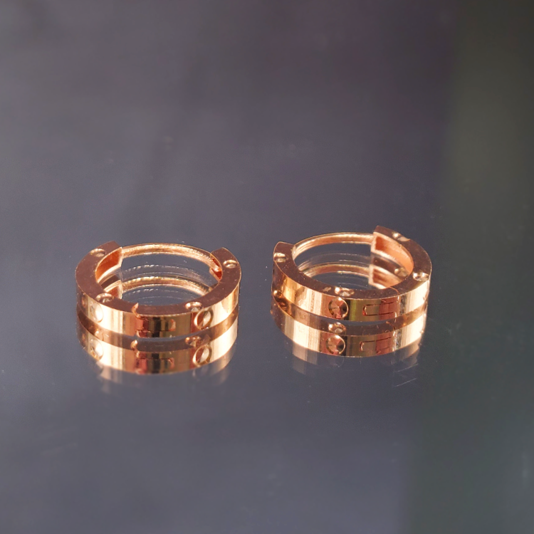 18K金玫瑰金卡家耳扣耳圈 简约精致G3724