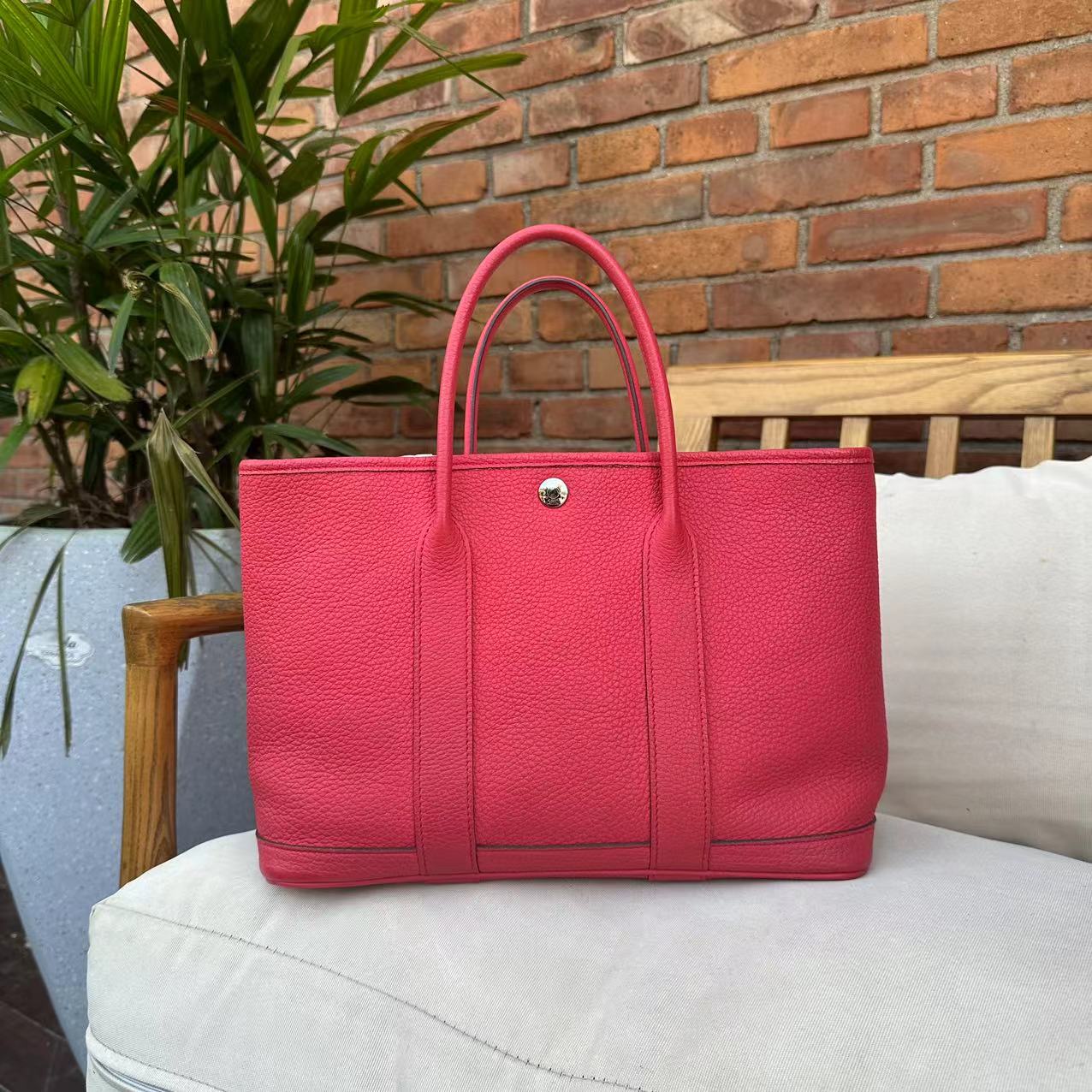 95新 Hermes/爱马仕 Garden party 花园包 唇膏粉 