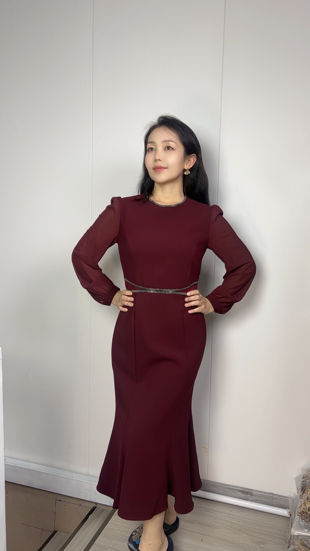 秋冬修身连衣裙显瘦长裙气质长袖轻奢时尚包臀长款优雅