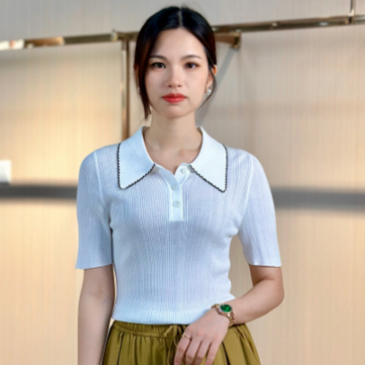 L·W/画而诗夏复古百搭显瘦白色时尚时髦简约设计感上衣LBC64208