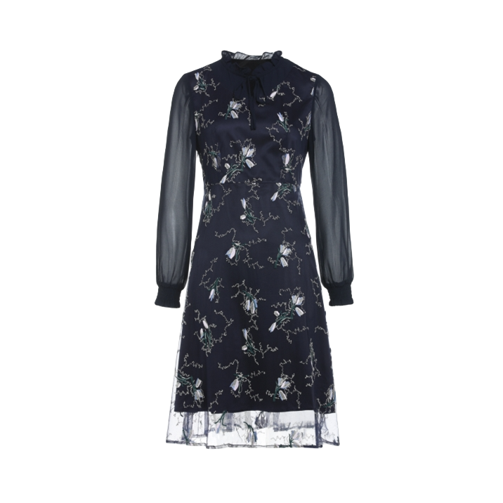 夏季气质印花时尚设计师中长款女装连衣裙LBA95017