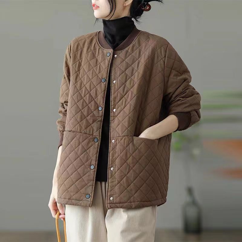 大码女装200斤胖秋冬新款宽松显瘦棉服洋气妈妈棉袄棉衣外套女