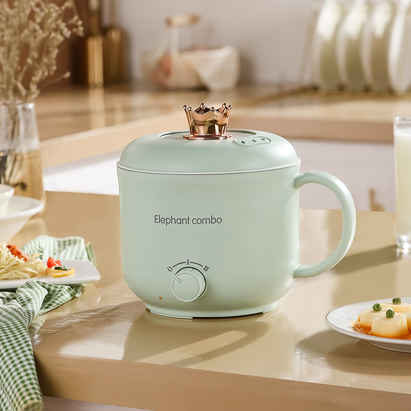 【厂家直营】多功能旋钮电煮锅2L迷你学生家用便捷办公室小电锅煮面