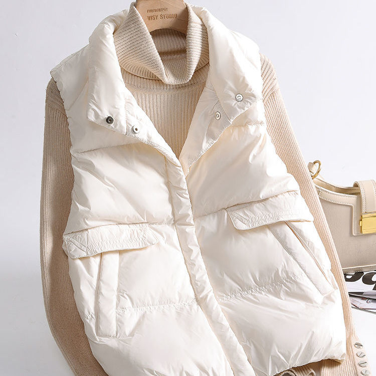 新款羽绒服马甲女40到50岁羽绒马甲女洋气爆款宽松时尚棉服