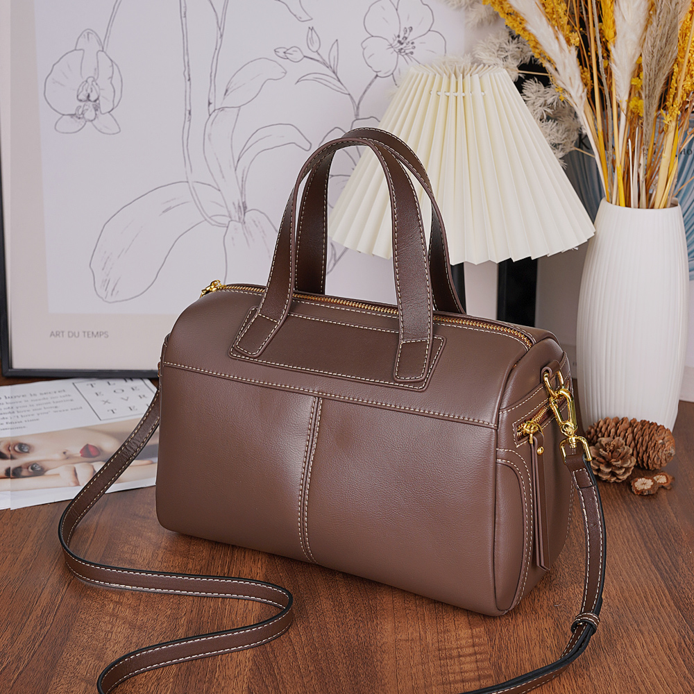 四季大胃王单肩斜挎百搭时尚牛皮包小众软面简约潮流秋