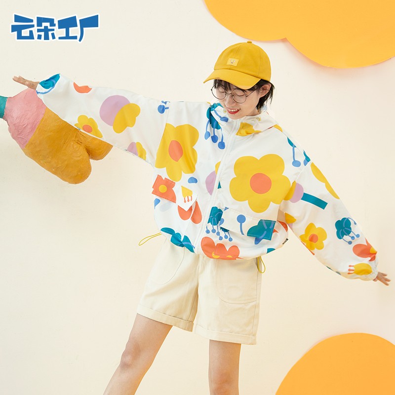 云朵工厂花学家印花防晒衣春夏新款长袖宽松薄款