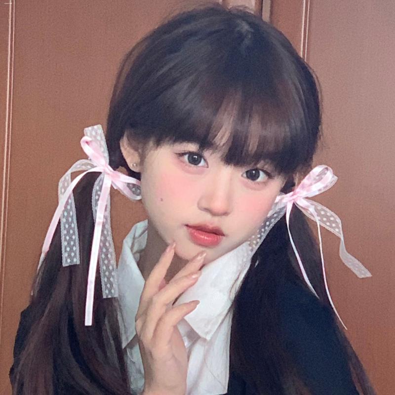 蕾丝蝴蝶结飘带发夹质感发卡气质夹子头饰设计2023边夹百搭精致