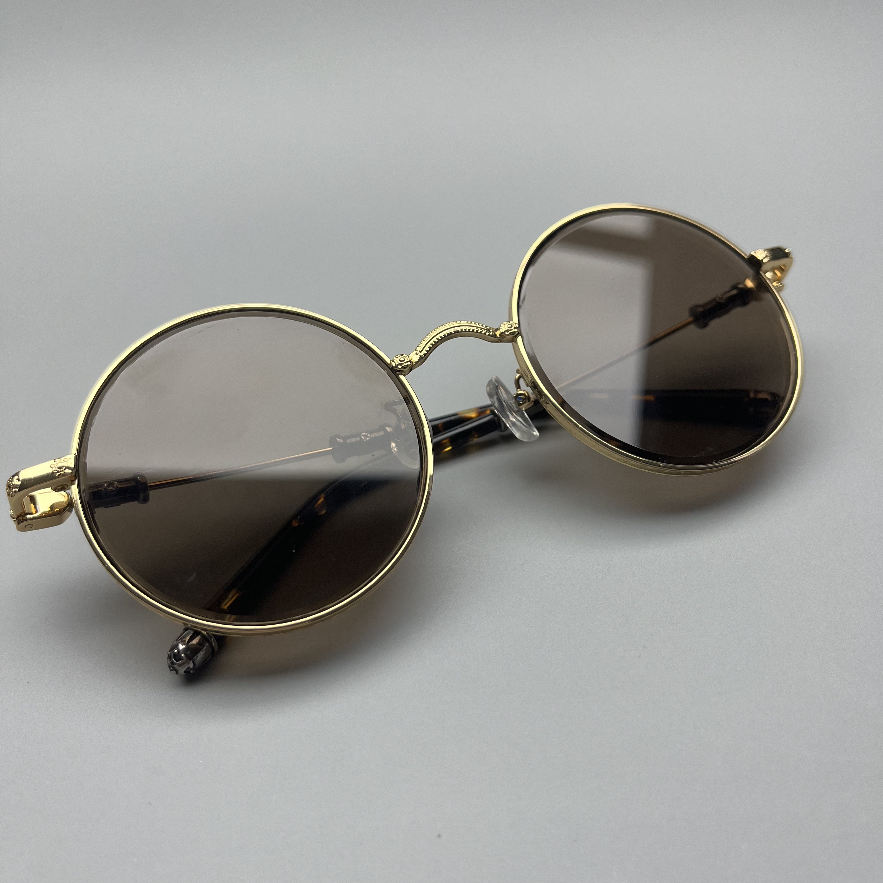 克罗心纯钛镜架复古平板圆石头镜