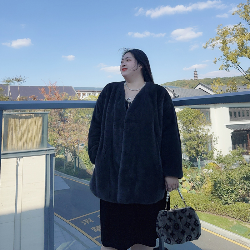 别格秀【心语花结】大码女装水貂外套女款爆款2024新款整貂大衣冬装