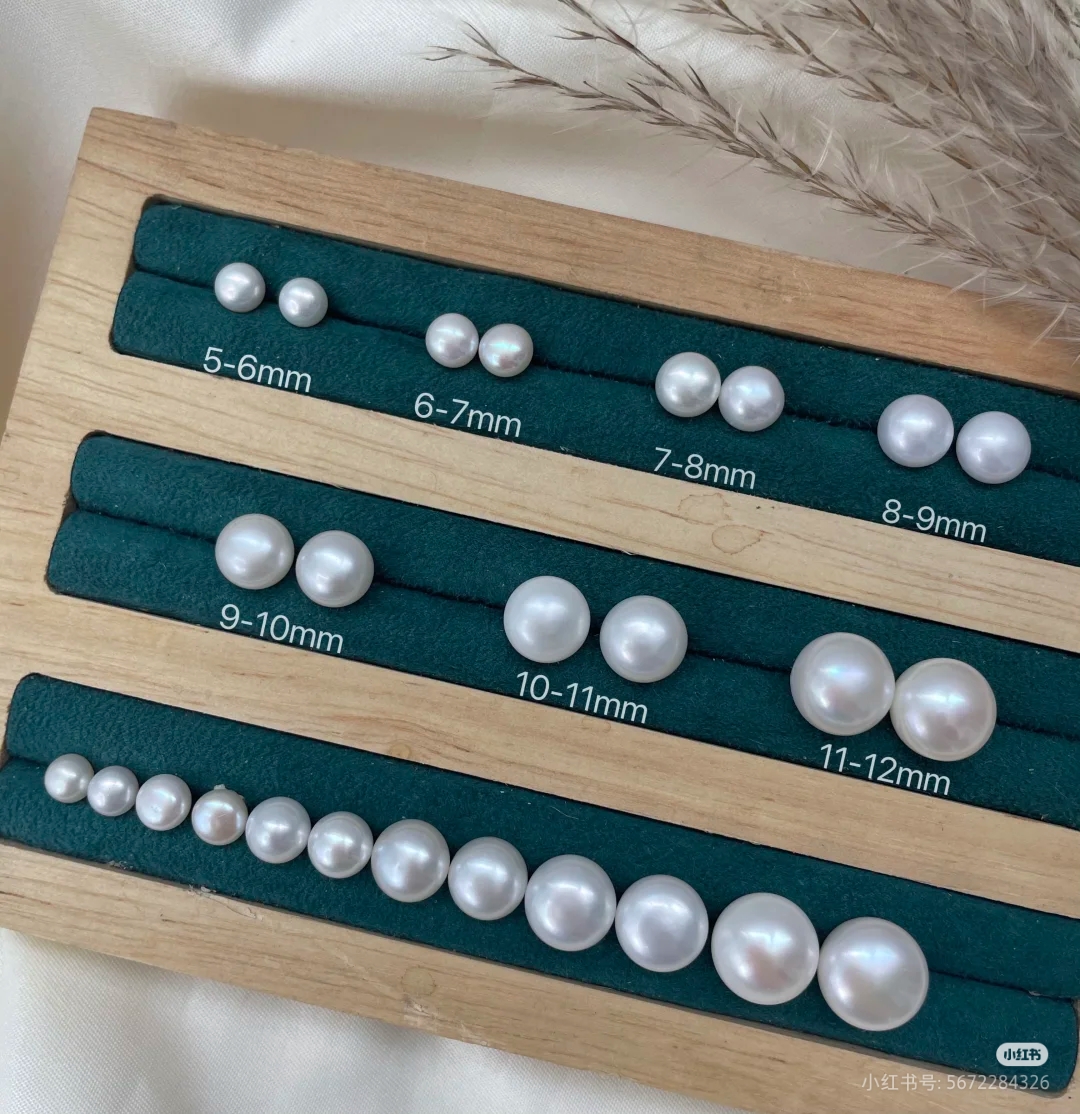 淡水无核珍珠馒头珠高亮度银耳钉