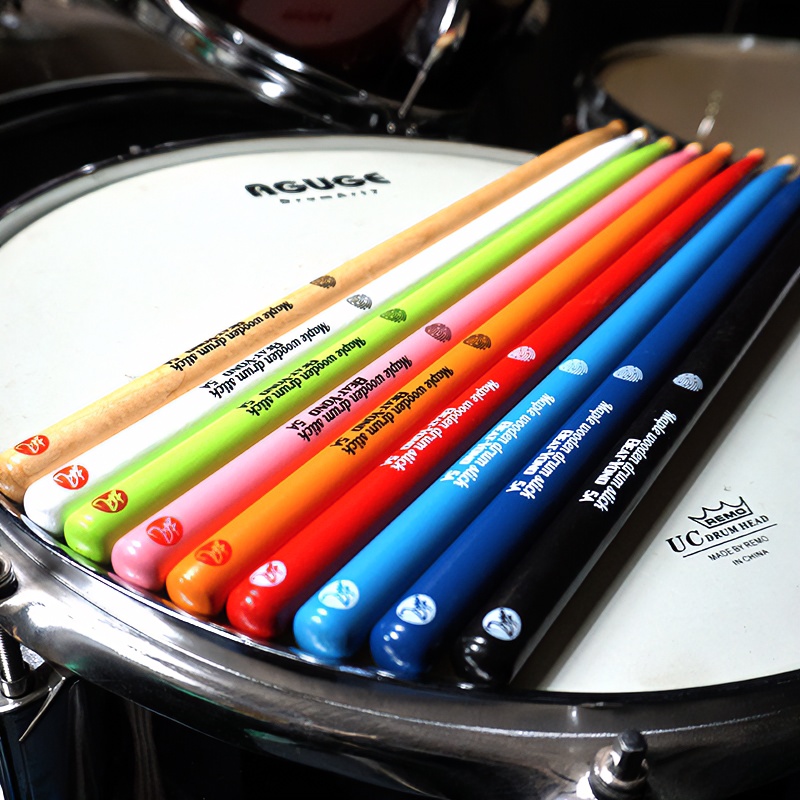 架子鼓鼓棒枫木实木鼓槌儿童练习鼓棍彩色成人电子鼓打击鼓棒棍5A