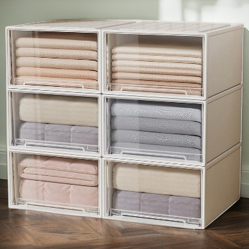 加厚衣柜衣物收纳盒子抽屉式家用衣服整理箱塑料储物箱收纳箱
