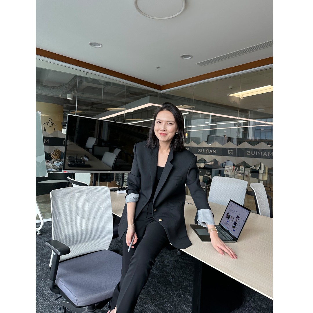 MARIUS"金扣"自爱的力量澳羊毛B0SS款H型两粒扣小宽肩时尚女西服