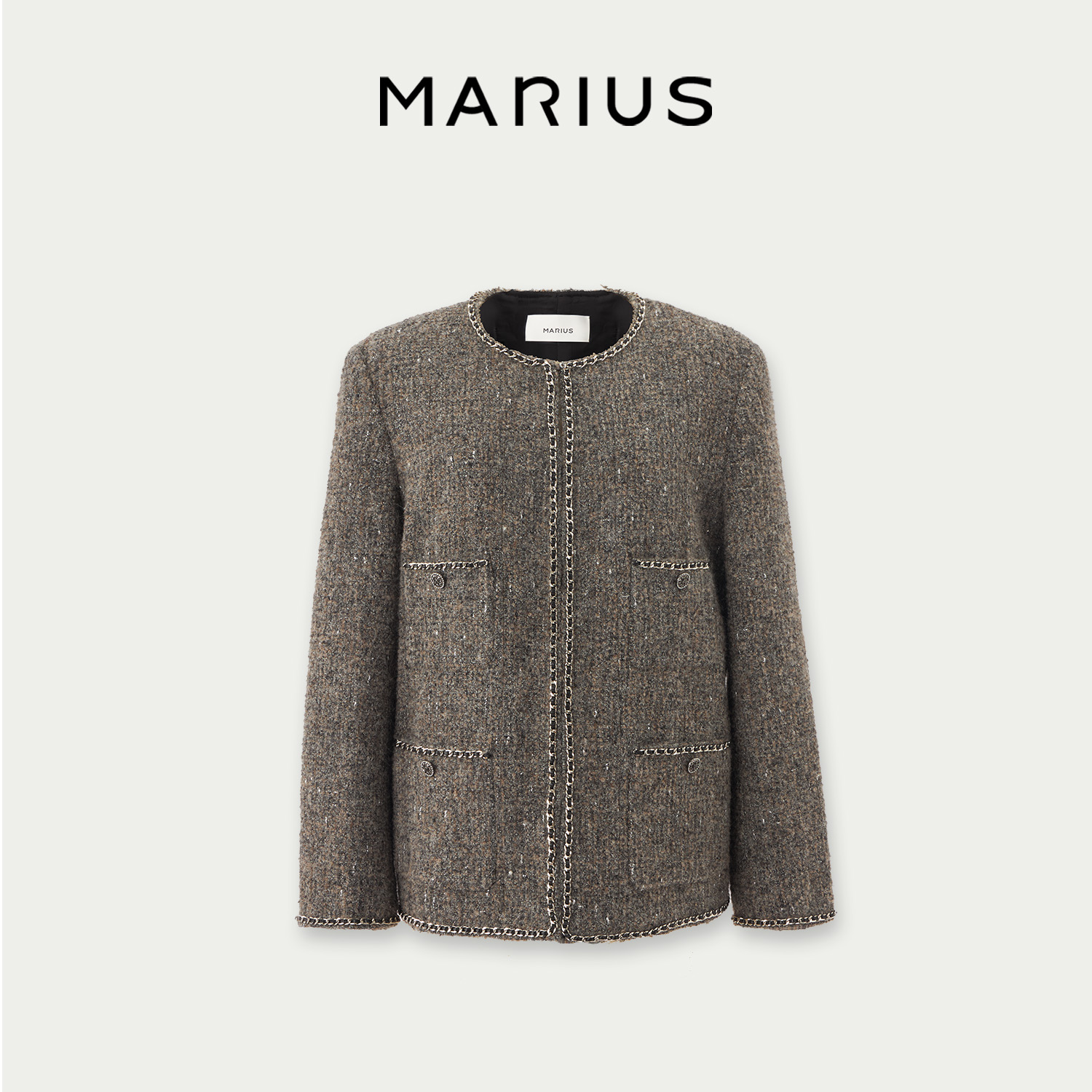 MARIUS“小灰灰”格纹船锚造型时尚圈圈绵银点子小香