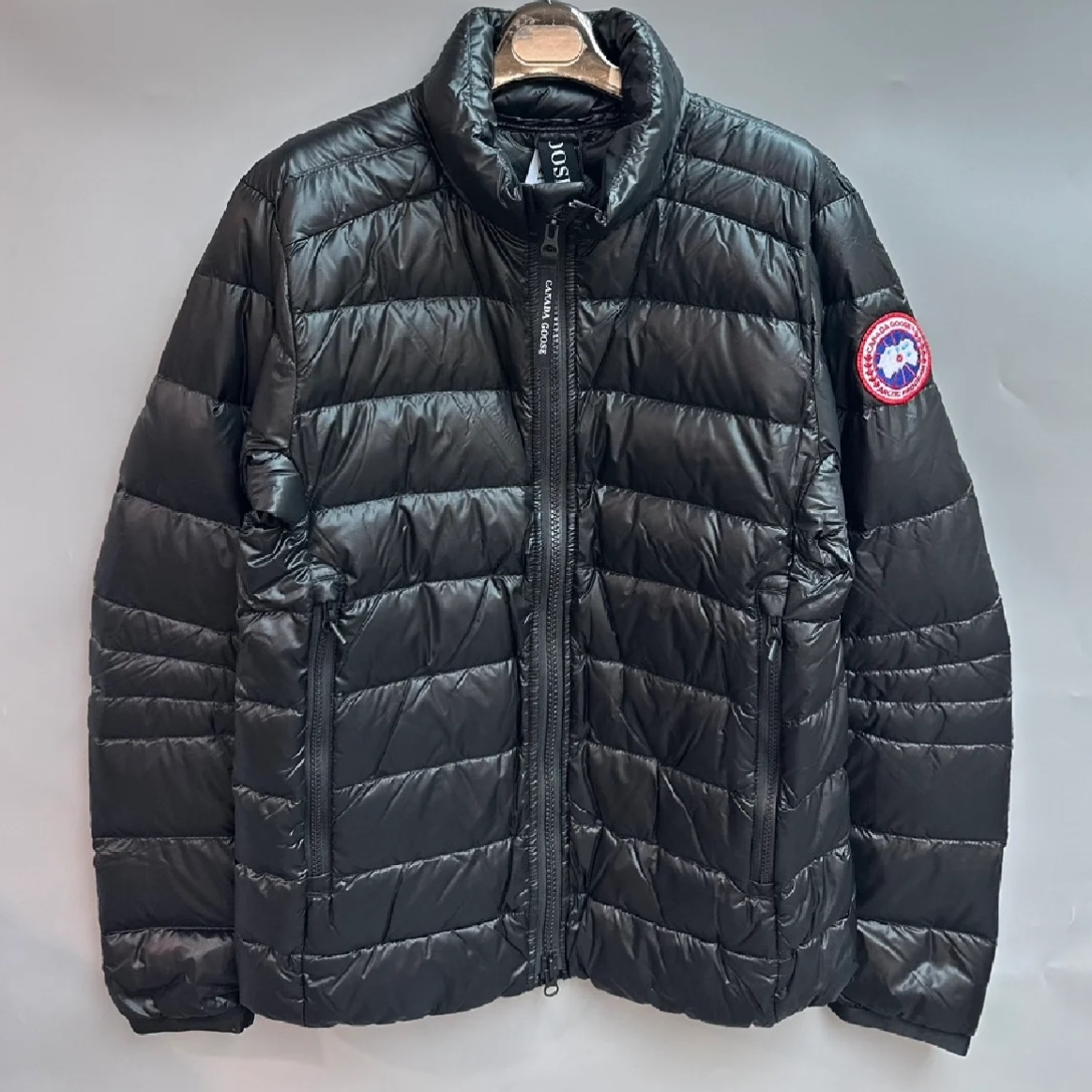未使用 CANADA GOOSE 大鹅黑色防风防水轻薄立领红标羽绒服男装
