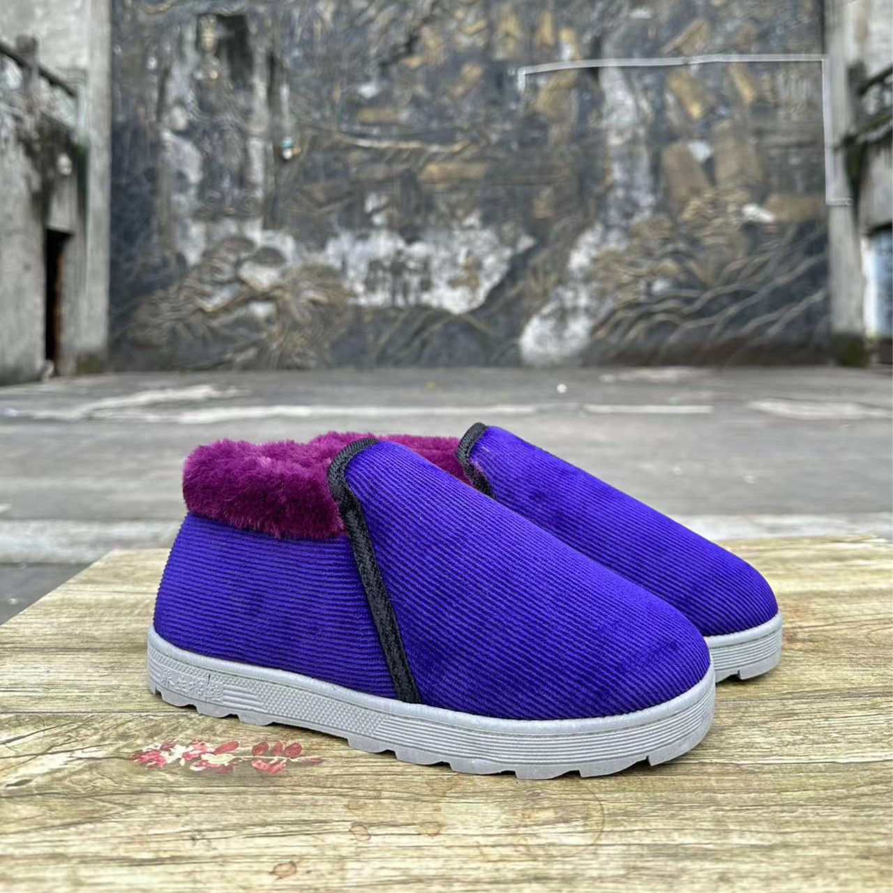 重庆棉鞋手工棉鞋保暖棉鞋加绒加厚保暖居家拖鞋中老年防滑