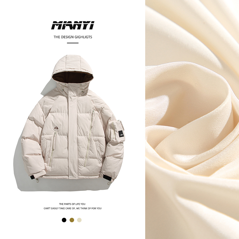 pl男女同款秋冬加厚棉服潮牌连帽防风外套宽松经典保暖