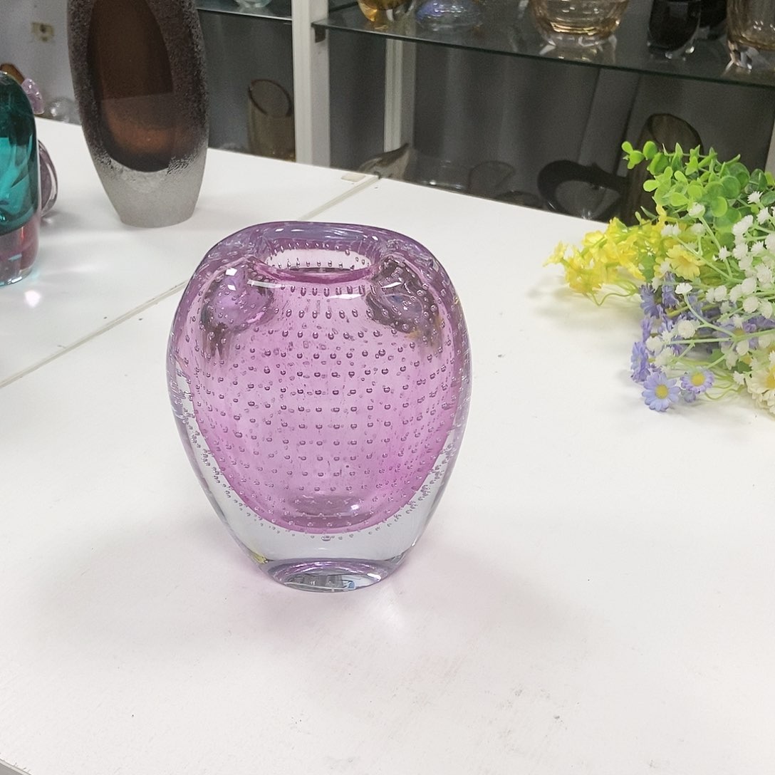 琉璃金红高18琉璃花瓶摆件创意设计高
