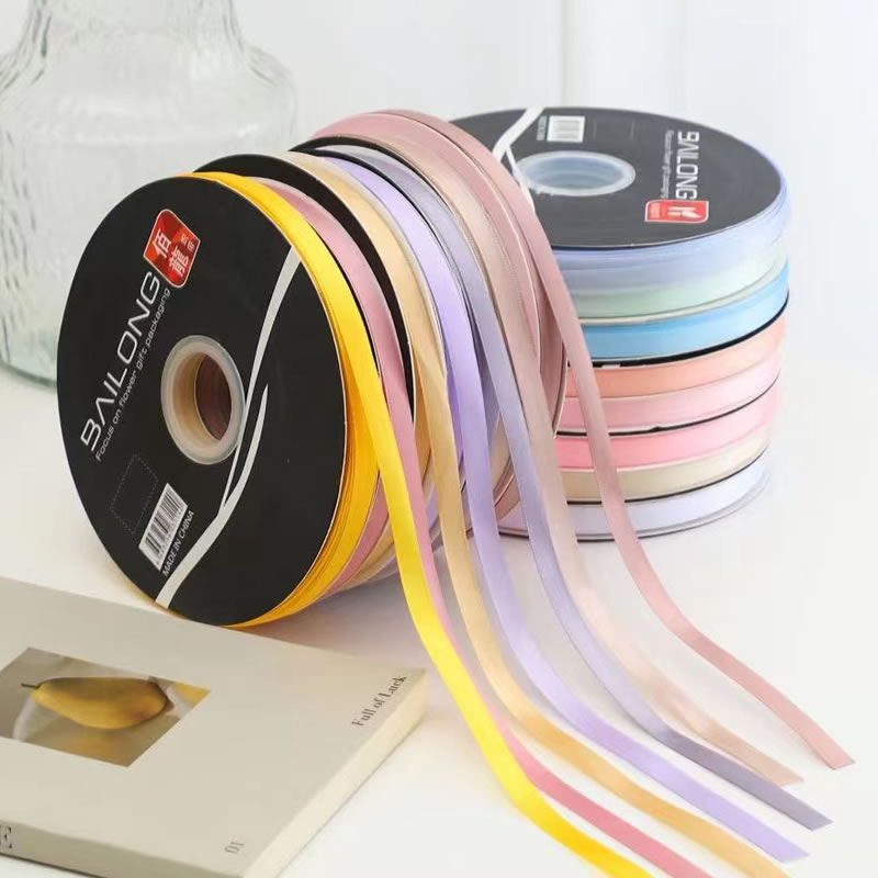 100码纯色1cm涤纶丝带鲜花包装彩带蛋糕烘培包装带手工DIY装饰带