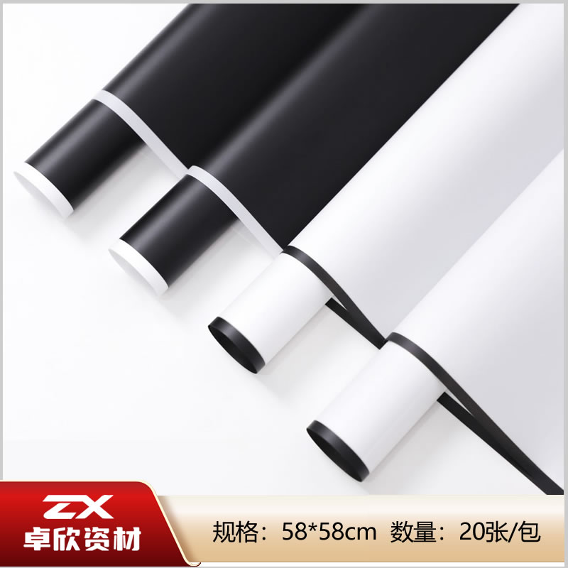 黑白蜜蜡膜手工花束包装纸花店花艺内包装材料批发