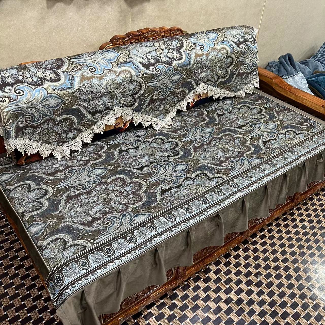 精品雪尼尔新款藏式防滑床边沙发垫（拉萨发货邮政包邮）万物生机