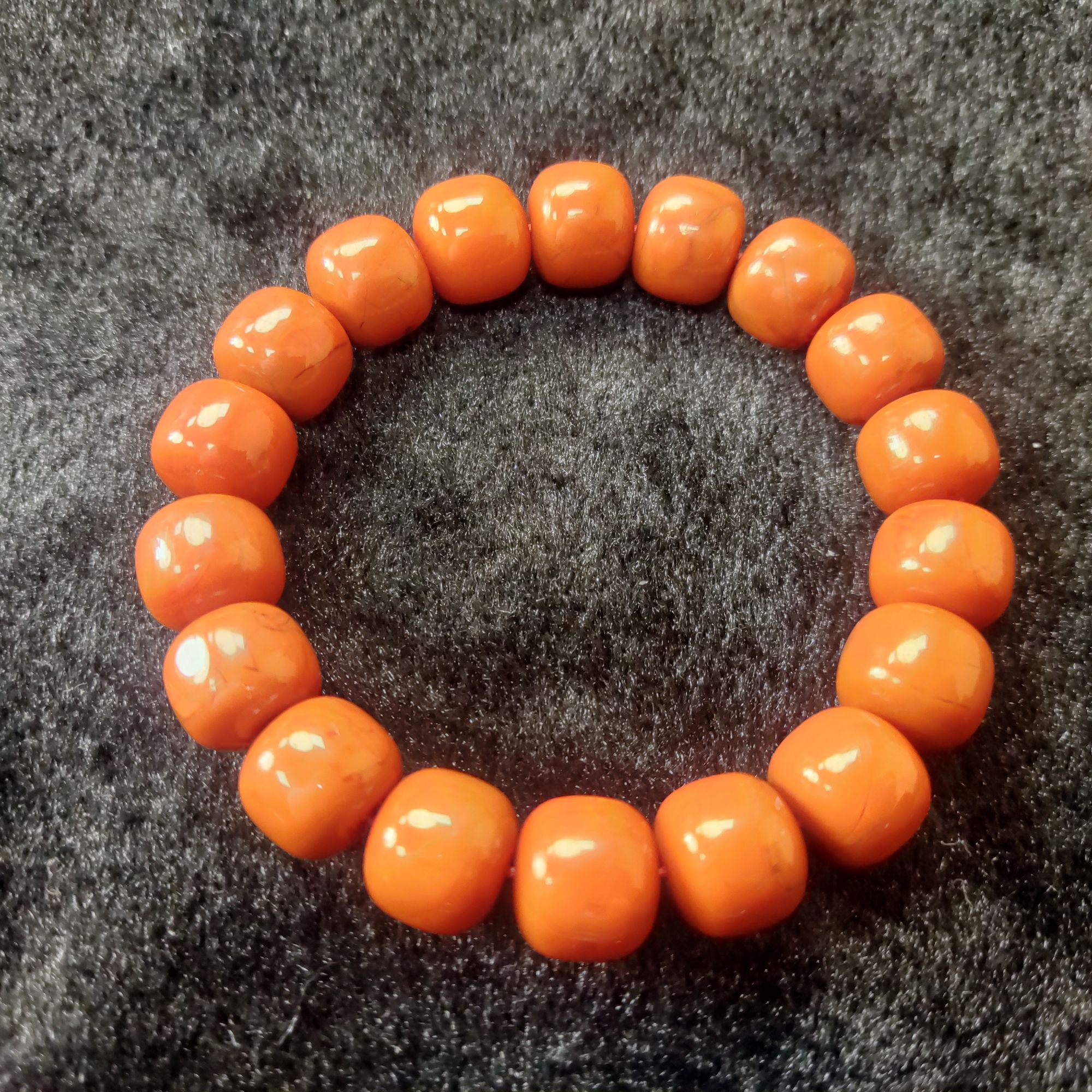 精品南红单圈手串 时尚 素圈 老型 红色 精美 光面 大颗 满色