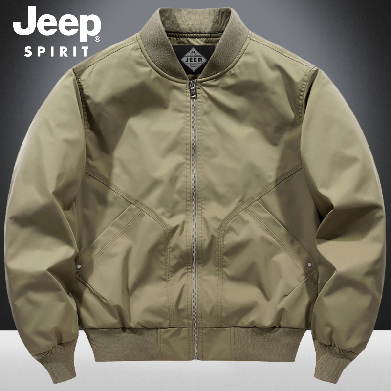 美国JEEP官方正品飞行服夹克男春秋季新款宽松休闲工装棒球领外套