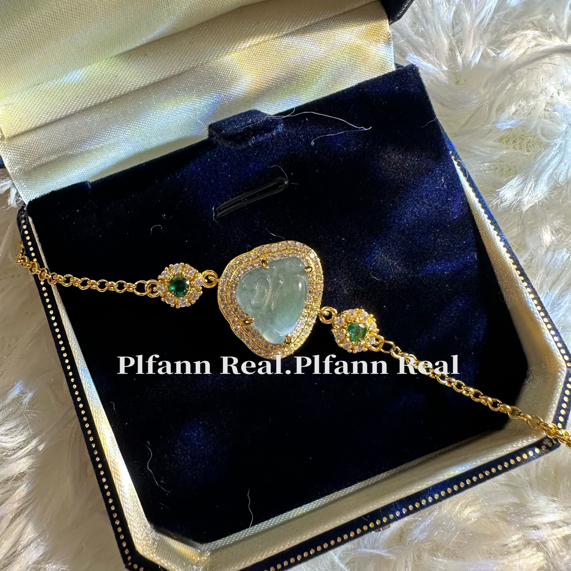 铜合金合成锆石手链 锆石镶嵌佛公弥勒佛镶钻手链 P0056