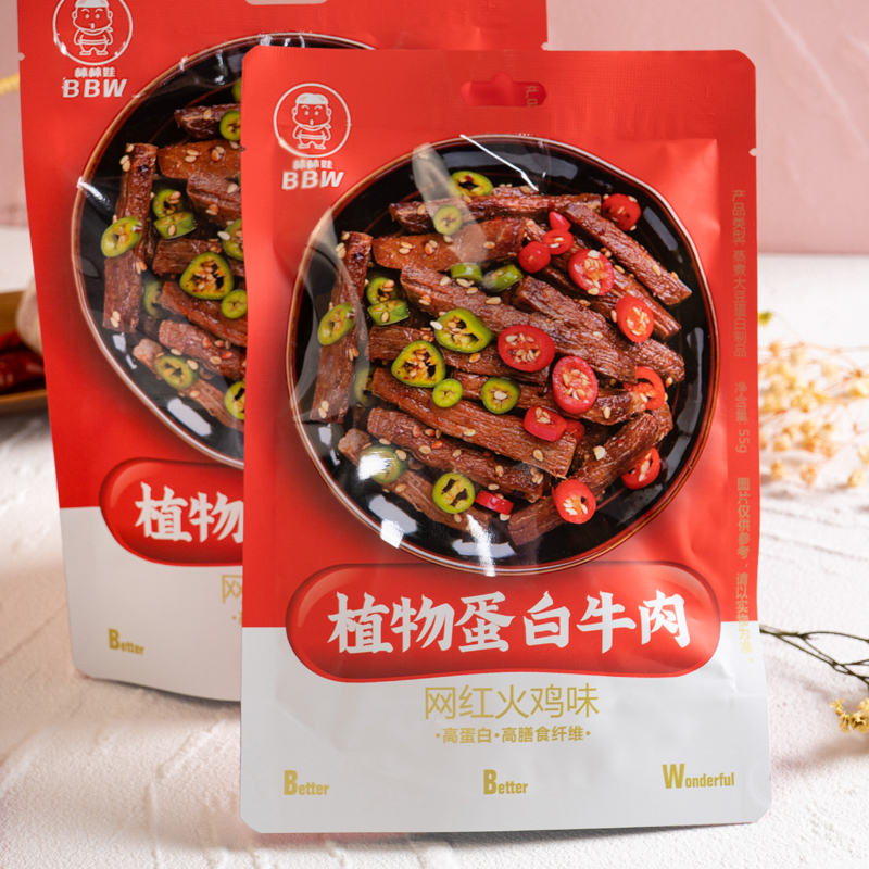 棒棒娃火星植物肉手撕素肉素牛排豆干麻辣零食辣条小包装55g*4袋