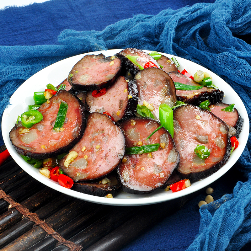 【手工猪血丸子175克】 正宗湖南特产邵阳农家柴火烟熏血粑家乡味道