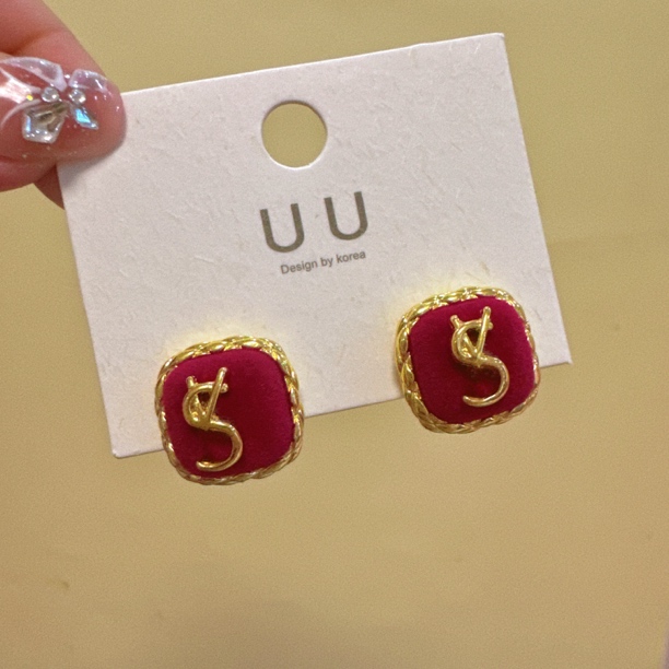 铜合金耳饰 【小安可拉Y字母】气质小巧显白耳钉 A433