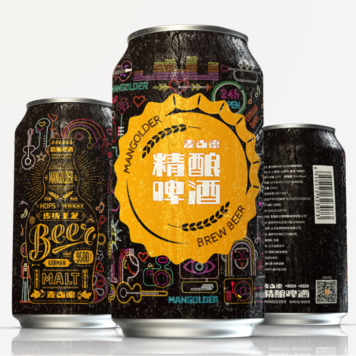 麦古德精酿啤酒330毫升*3瓶  拍4单发12瓶整箱包装