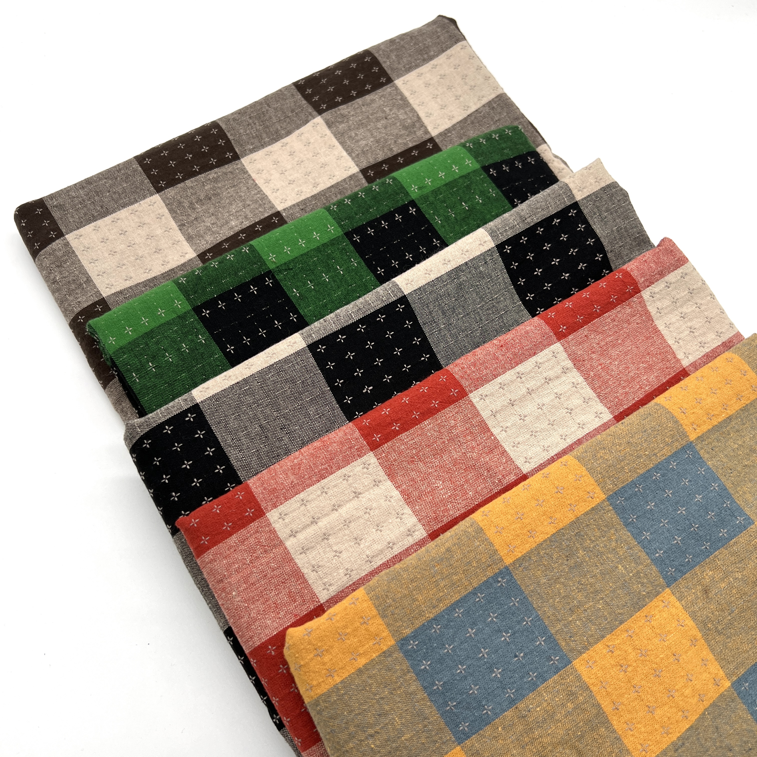 方格241101系列指间鲁绣diy手工棉布一码门幅140cm不连裁