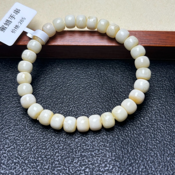 天然白花蜜蜡手串