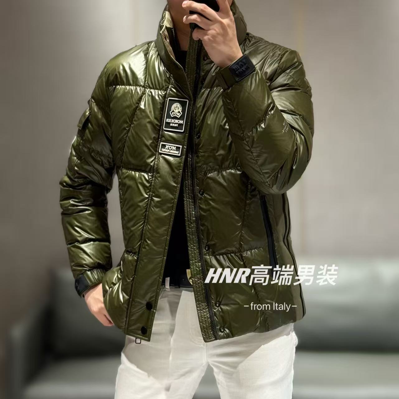 高级感胸标设计纯色保暖时尚百搭立领男士羽绒服86270