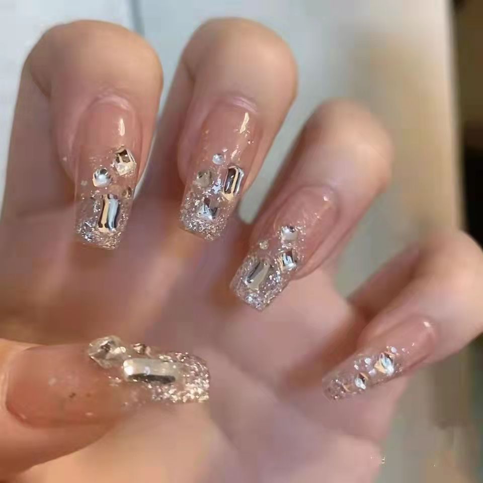纯手工美甲穿戴甲贴片ins高级纯网红款欲风千金财阀法式甜酷甲片