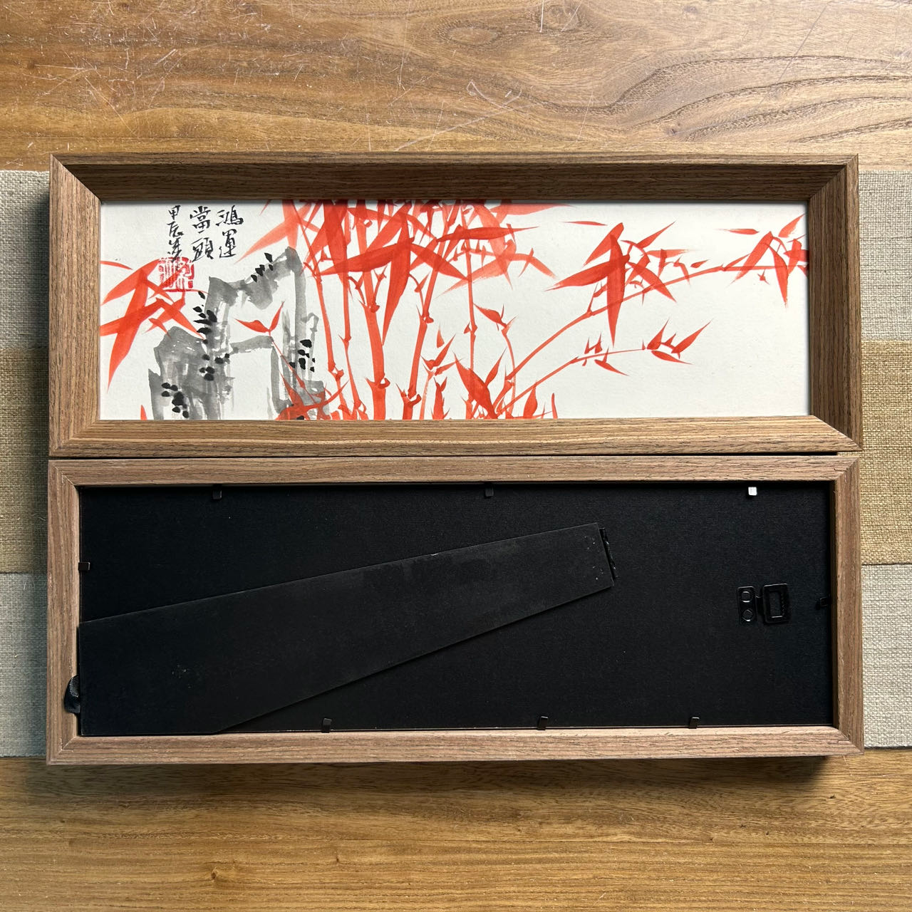 43*16带框作品-朱竹横-手绘同款/略有不同