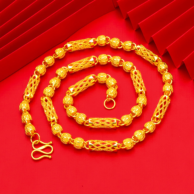 合金项链 精工品质真金色（镂空项链）男士精美时尚百搭潮流霸气 