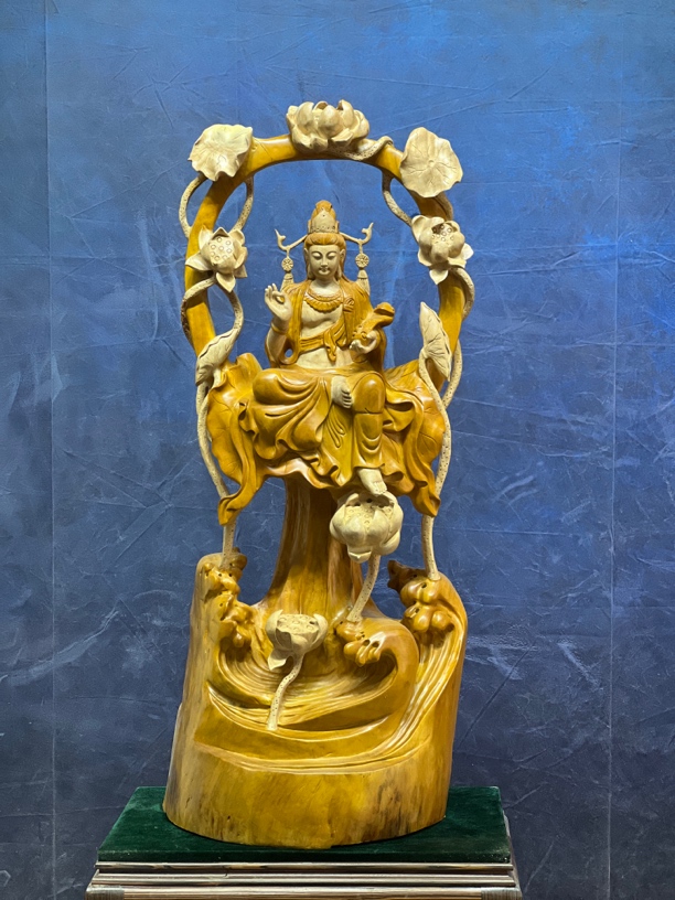 五莲观音。樟木。50/23/100